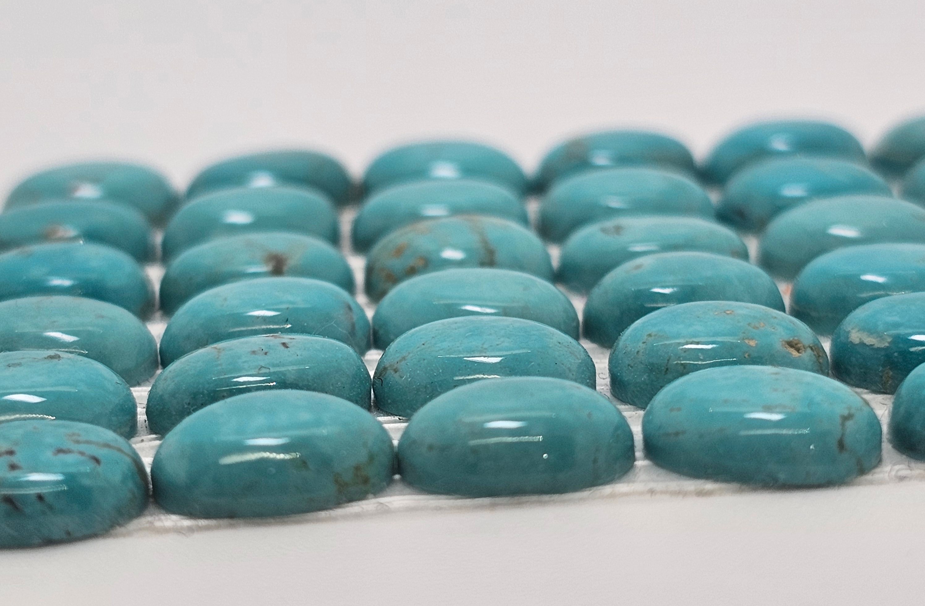 Turquoise Oval Cabs set — 62pc. 10 x 8mm view 2